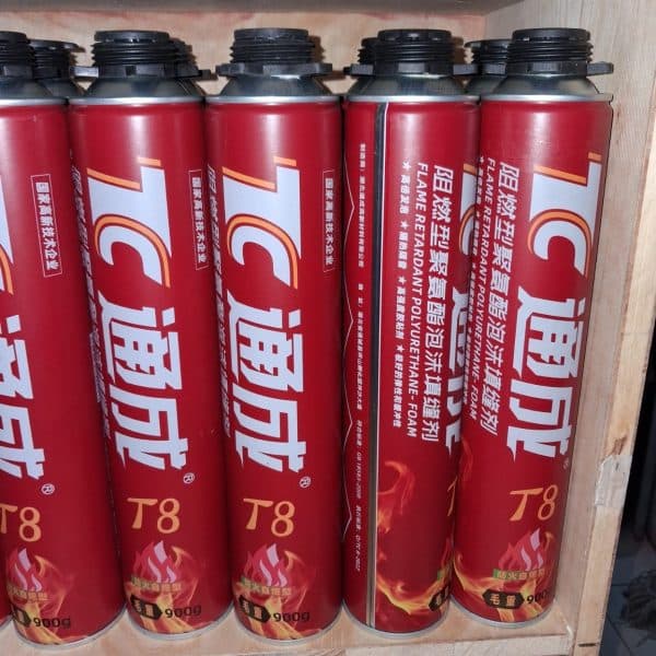 1C polyurethane foam insulation in beige and white colors