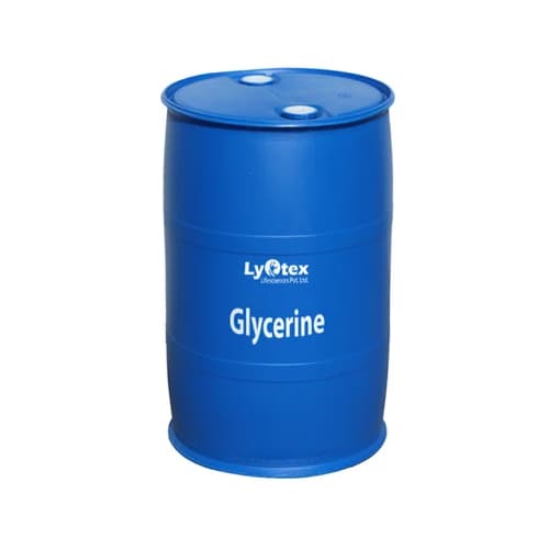 Glycerine - A clear, colorless viscous liquid used in pharmaceuticals and cosmetics.