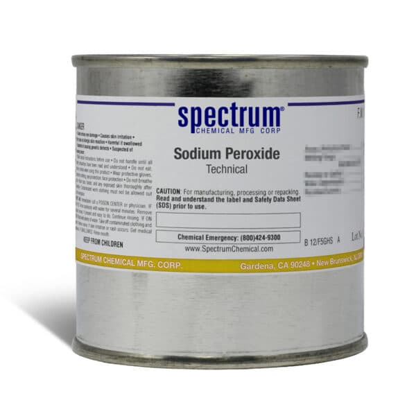 Sodium Peroxide packaging from Spectrum Chemical MFG Corp.