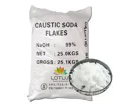 Caustic Soda Flakes in a Polypropylene Bag