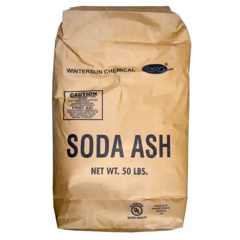 Soda Ash in a polypropylene bag for industrial cleaning applications