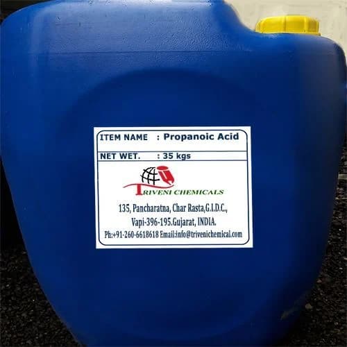 Propanoic Acid in a drum, used for food and pharmaceutical applications