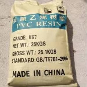 PVC Resin K67 in 25 kg bag, suitable for various industrial applications