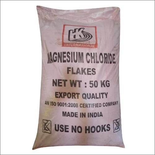 MAGNESIUM CHLORIDE FLAKES in a 50 kg bag