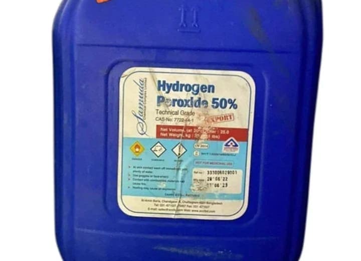 Hydrogen Peroxide 50% in a 30L container for industrial cleaning and disinfection