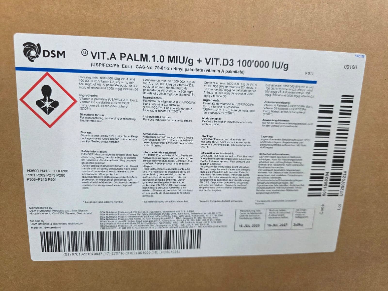 VIT.A PALM.1.0 MIU/g + VIT.D3 100'000 IU/g product image