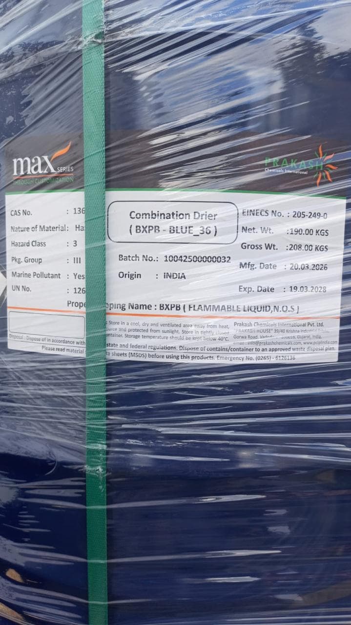 Combination Drier (BXPB - BLUE 36) packaging and label