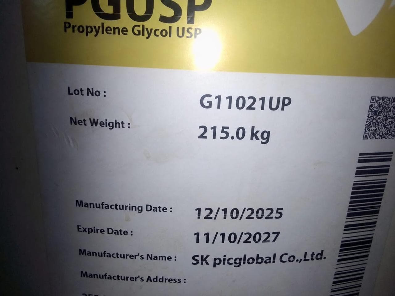 Propylene Glycol USP packaging image
