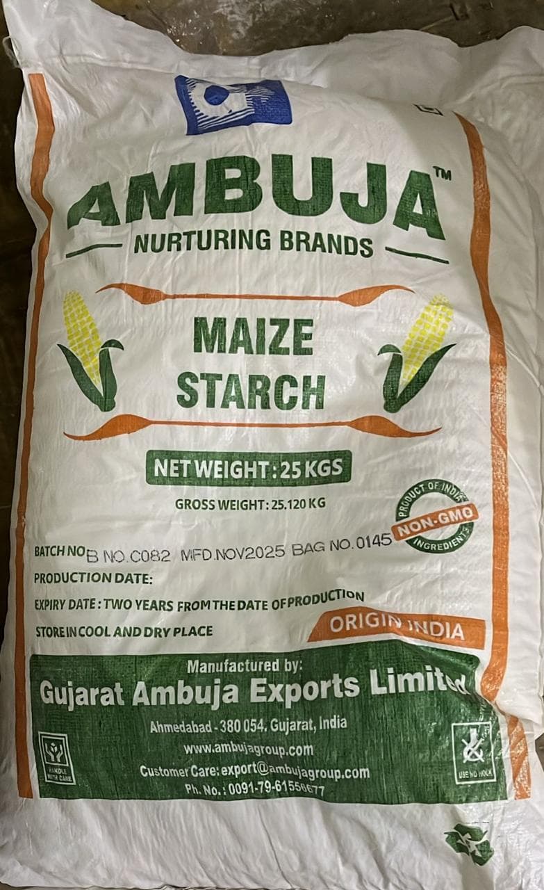Image of Maize Starch packaged in a 25 kg bag from AMBUJA