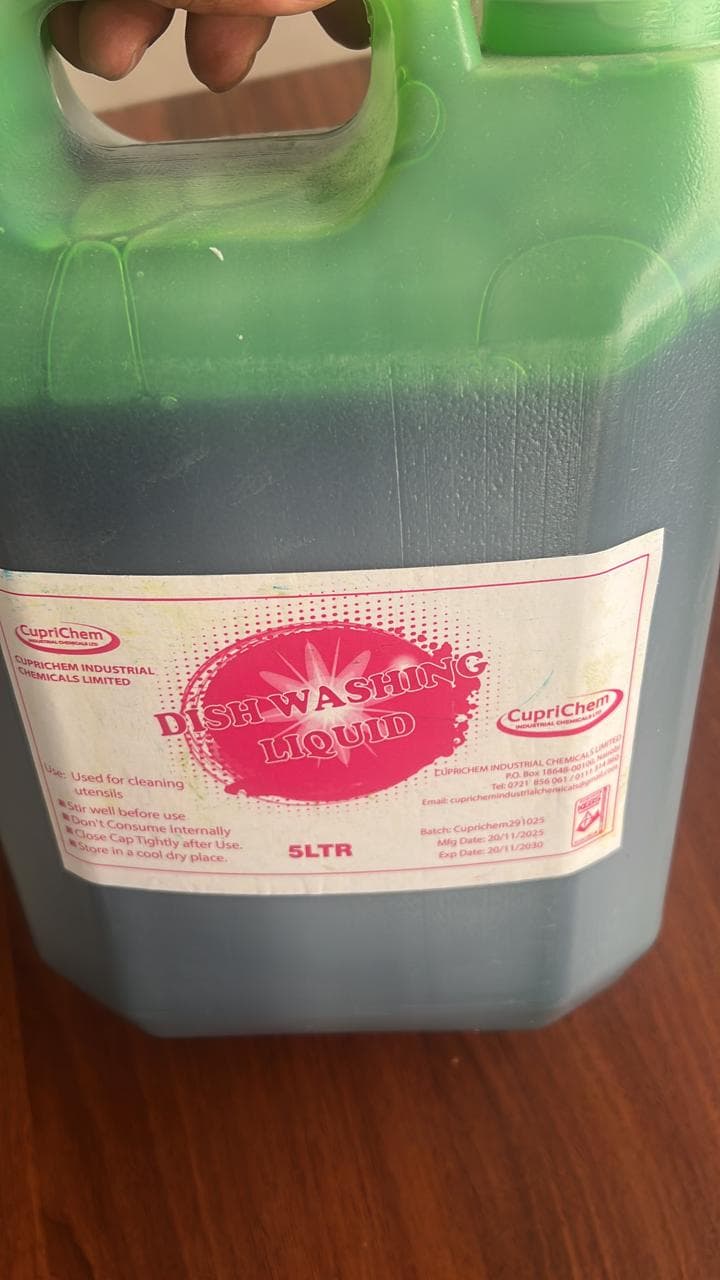 CupriChem Dishwashing Liquid in a 5-liter container