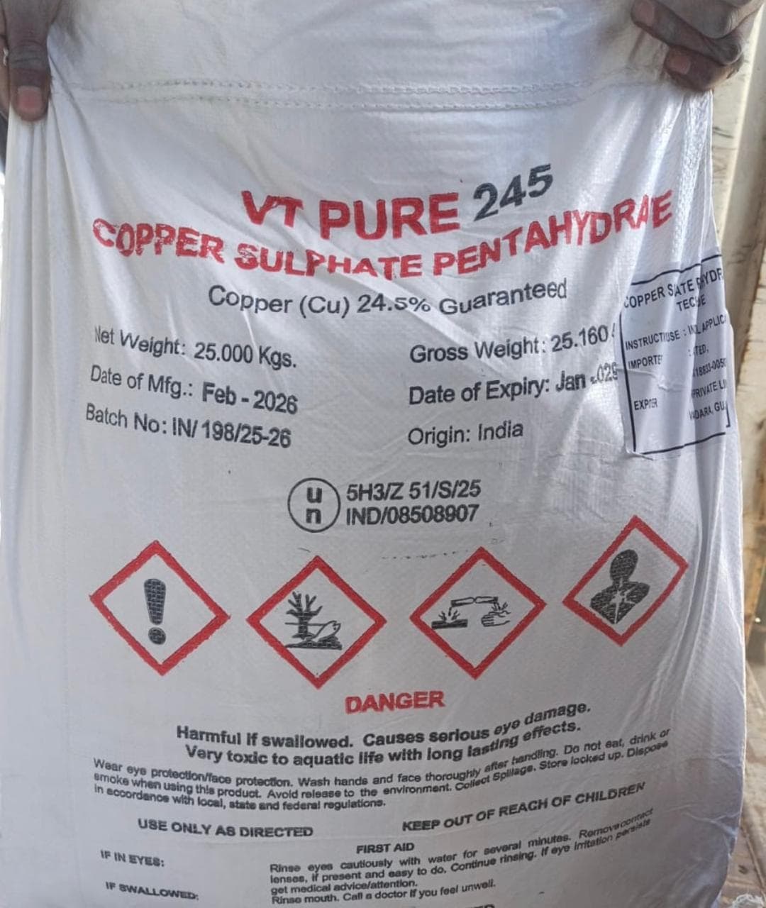 VT PURE 245 Copper Sulphate Pentahydrate packaging image