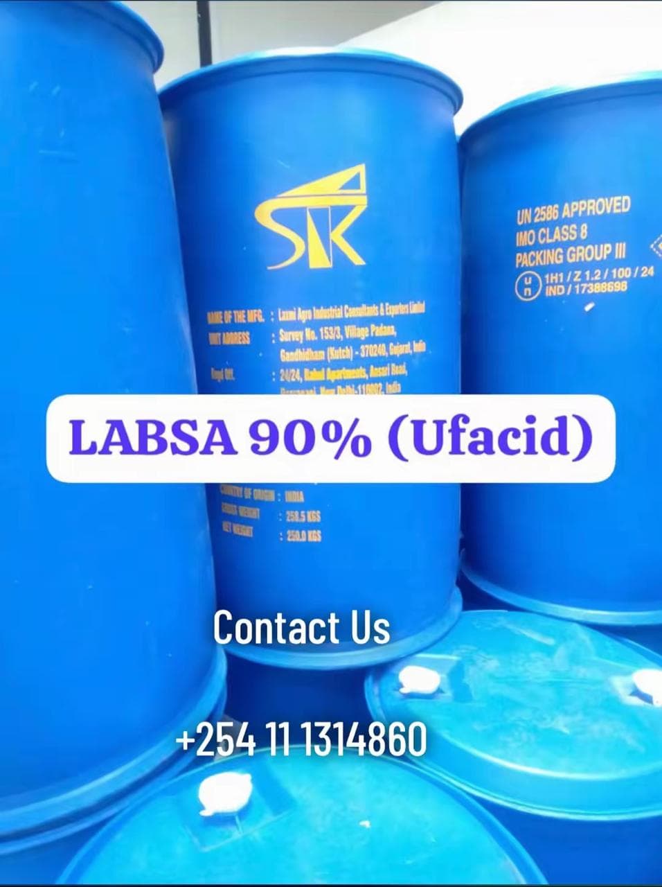 LABSA 90% (Ufacid) chemical packaging